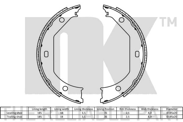Brake Shoe Set, parking brake 2