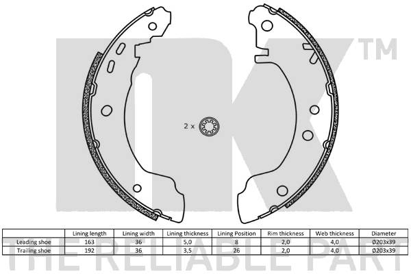 NK 2722531 Bremsbackensatz
