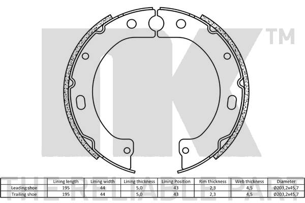 NK 2722720 Bremsbackensatz, Feststellbremse