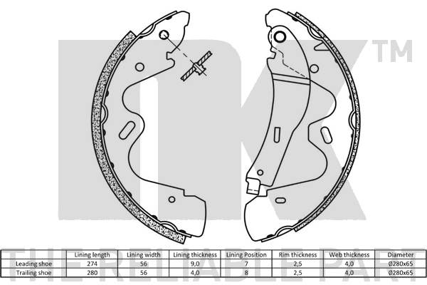 NK 2722735 Bremsbackensatz