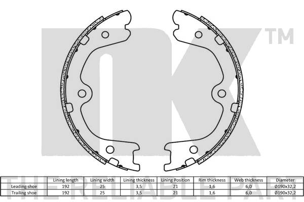 NK 2722798 Bremsbackensatz