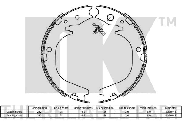 NK 2722847 Bremsbackensatz, Feststellbremse