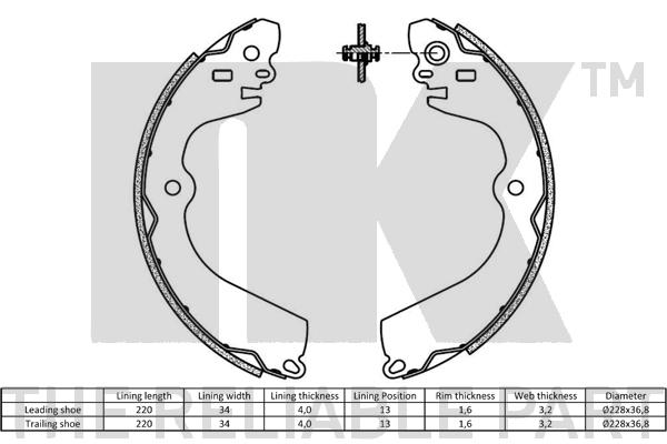 NK 2722856 Bremsbackensatz