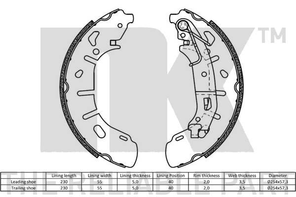 NK 2723808 Bremsbackensatz