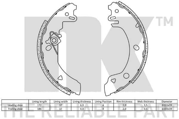 NK 2725518 Bremsbackensatz