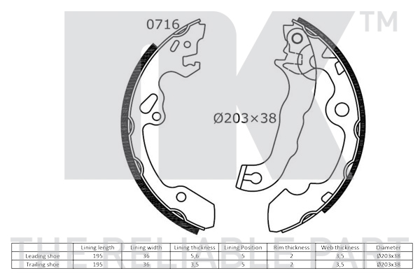 NK 2725632 Bremsbackensatz