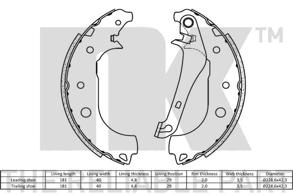 NK 2725849 Bremsbackensatz