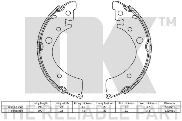 NK 2726435 Bremsbackensatz