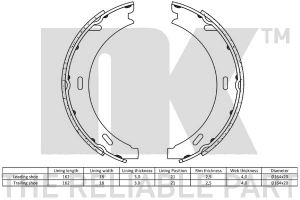 Brake Shoe Set, parking brake 2