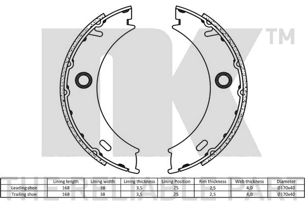 Brake Shoe Set, parking brake 2