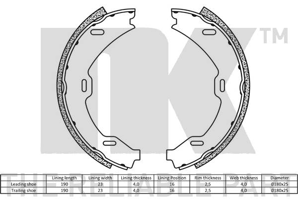 Brake Shoe Set, parking brake 2