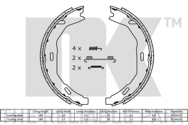 Brake Shoe Set, parking brake 2