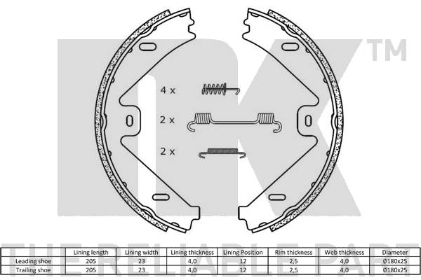 Brake Shoe Set, parking brake 2