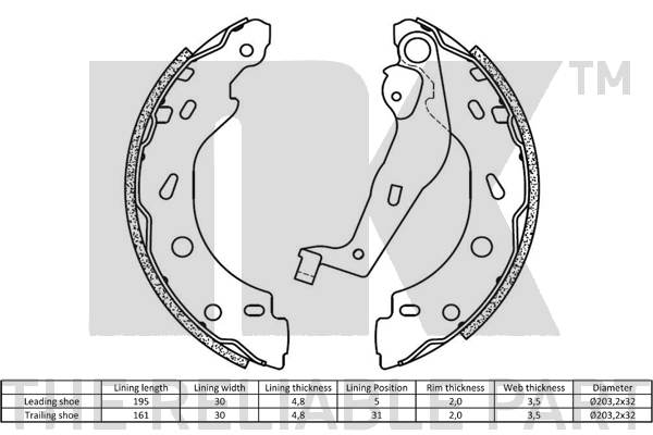 NK 2733863 Bremsbackensatz