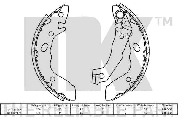 NK 2734560 Bremsbackensatz