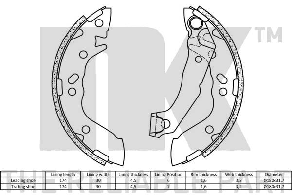 NK 2734627 Bremsbackensatz