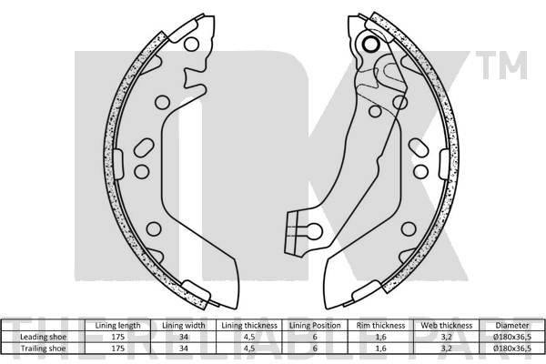 NK 2734670 Bremsbackensatz