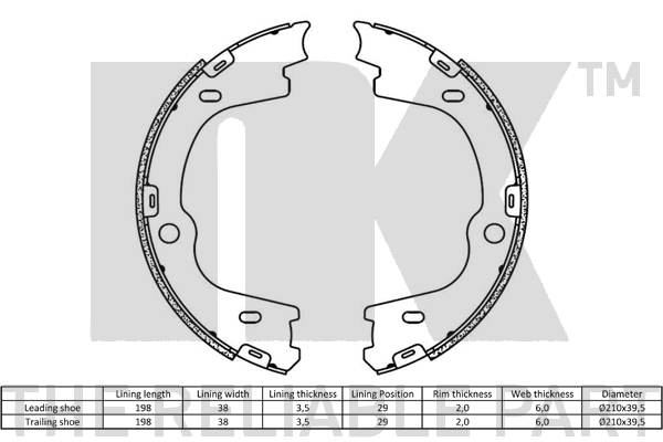 NK 2734814 Bremsbackensatz, Feststellbremse