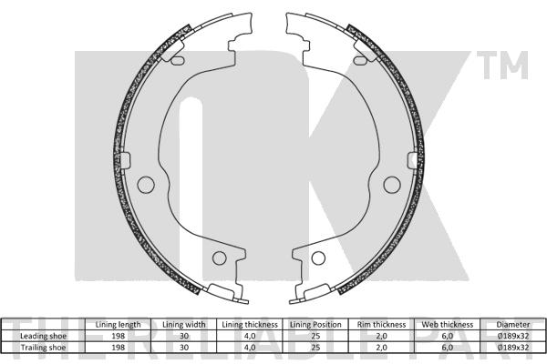 NK 2734845 Bremsbackensatz