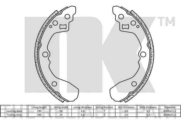 NK 2735744 Bremsbackensatz