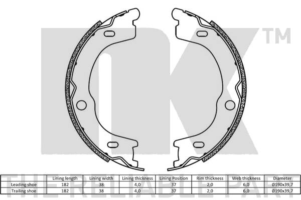 NK 2735791 Bremsbackensatz, Feststellbremse
