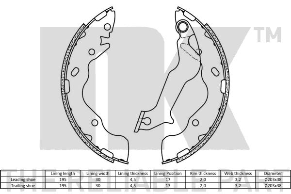 NK 2735820 Bremsbackensatz