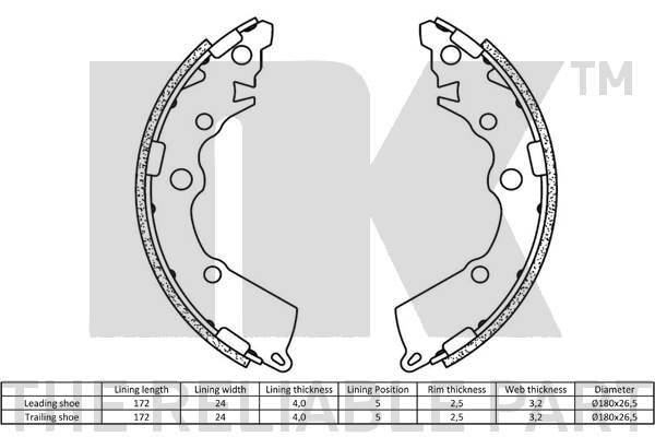 NK 2735837 Bremsbackensatz