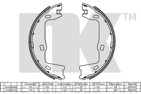 NK 2736347 Bremsbackensatz, Feststellbremse