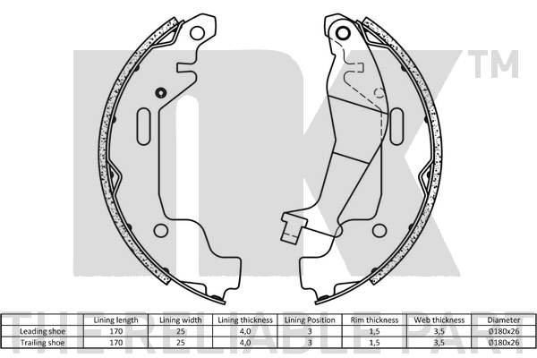NK 2736685 Bremsbackensatz