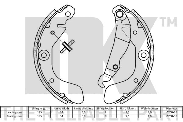 NK 2736857 Bremsbackensatz