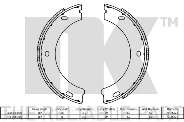 NK 2737522 Bremsbackensatz, Feststellbremse