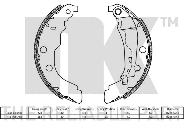 NK 2737582 Bremsbackensatz