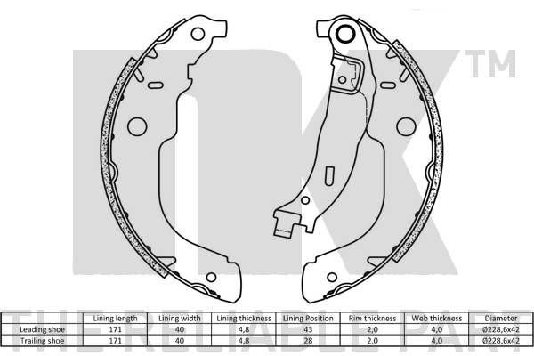 NK 2737741 Bremsbackensatz