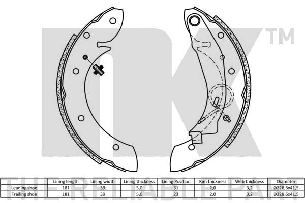 NK 2739599 Bremsbackensatz
