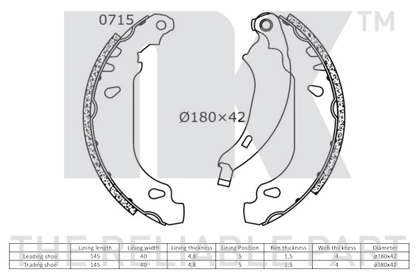 NK 2739637 Bremsbackensatz
