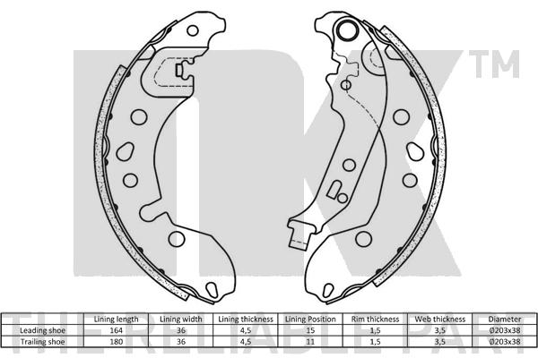 NK 2739853 Bremsbackensatz