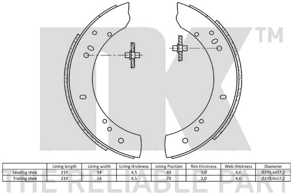NK 2740381 Bremsbackensatz