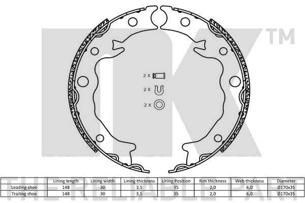 NK 2744835 Bremsbackensatz, Feststellbremse