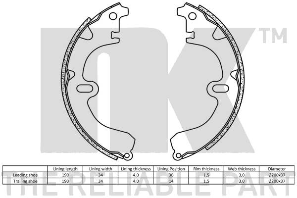 NK 2745392 Bremsbackensatz