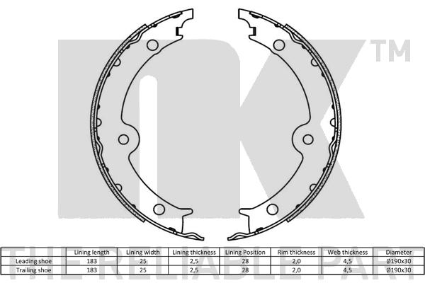 NK 2745860 Bremsbackensatz, Feststellbremse
