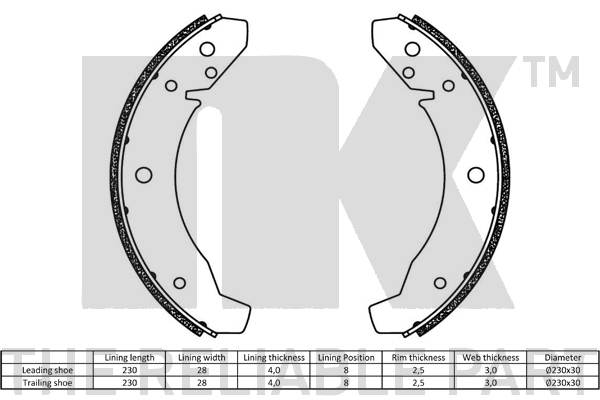 NK 2747105 Bremsbackensatz