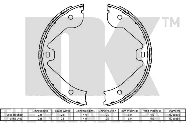 Brake Shoe Set, parking brake 2
