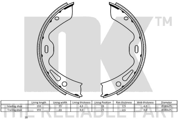 NK 2747865 Bremsbackensatz