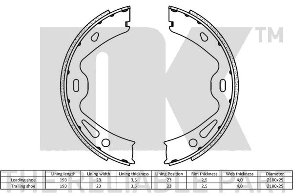 Brake Shoe Set, parking brake 2