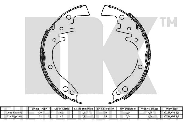 NK 2748242 Bremsbackensatz