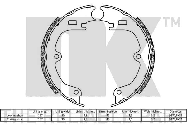 NK 2748246 Bremsbackensatz, Feststellbremse