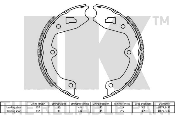NK 2748265 Bremsbackensatz, Feststellbremse
