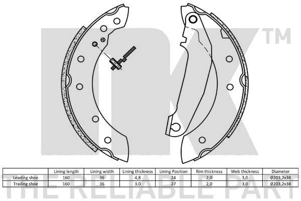 NK 2748516 Bremsbackensatz