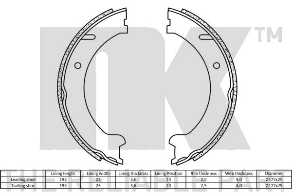 NK 2748562 Bremsbackensatz, Feststellbremse