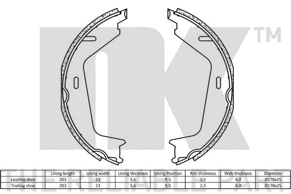 NK 2748733 Bremsbackensatz, Feststellbremse